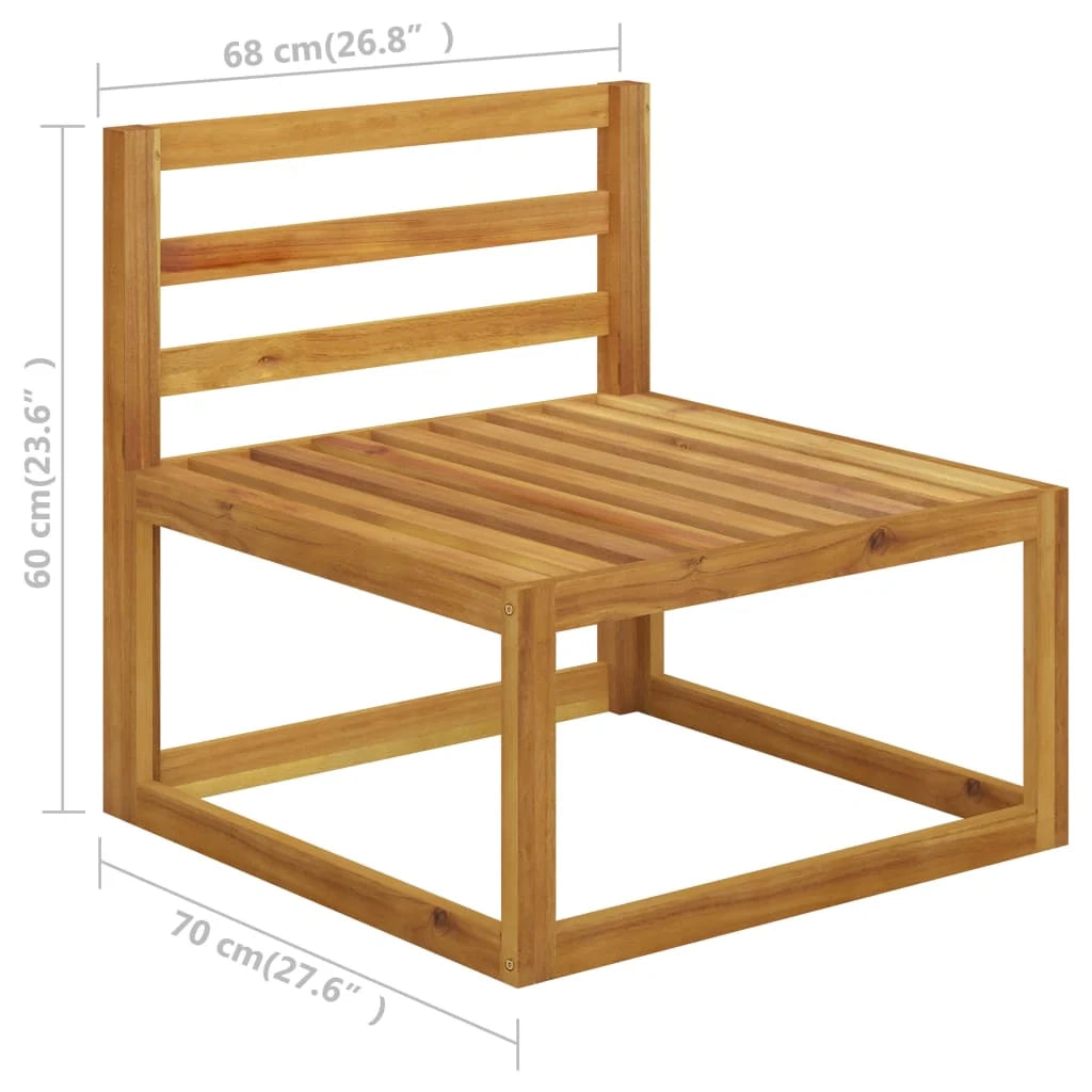 Mobili da giardino mobili da esterno Set di mobili da 6 pezzi con cuscino color crema in legno massello di acacia 02_0016623
