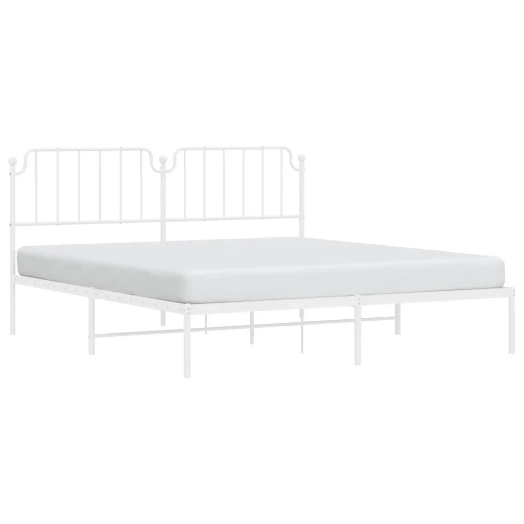 Giroletto con Testiera-Struttura Letto con testiera Metallo Bianco 160x200 cm 801843