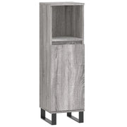 Mobiletto da bagno Sonoma grigio 30 x 30 x 100 cm con ampio spazio contenitivo stile industriale in legno Sonoma grigio 02_0049011