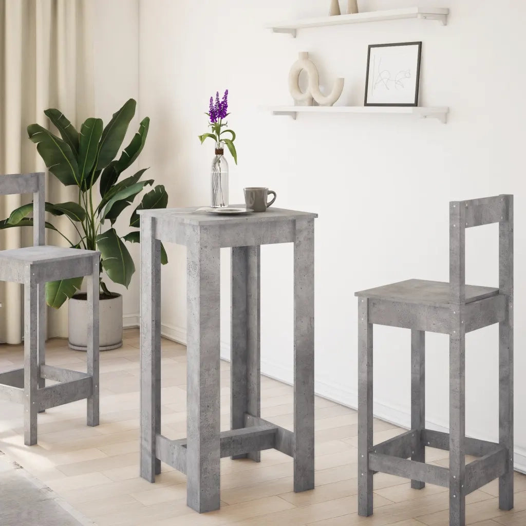 Tavolo da Bar Grigio Cemento 51x50x103,5cm in Legno Multistrato