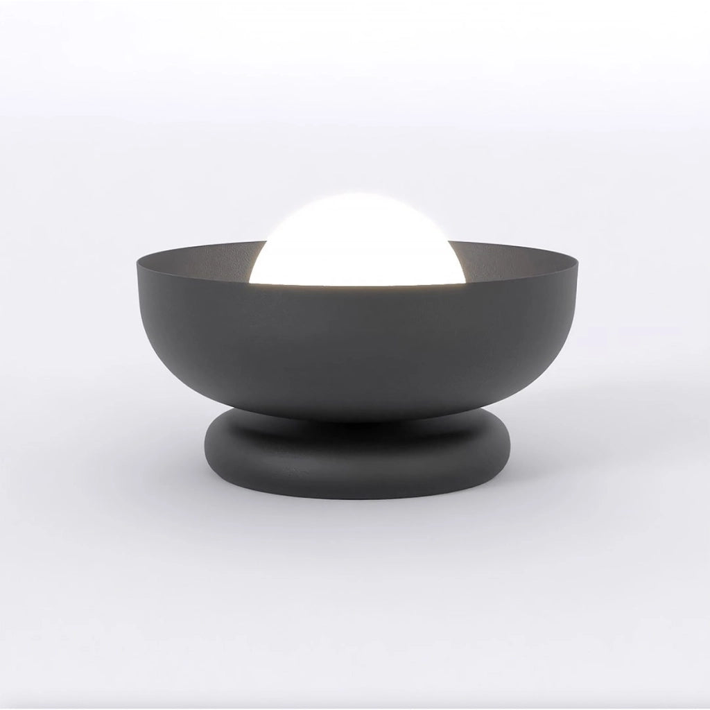 Lampada da tavolo Ozzy in acciaio nero opaco e vetro