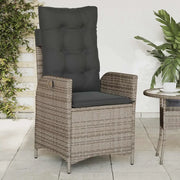 Sedia Reclinabile da Giardino con Cuscini Grigia in Polyrattan 365259