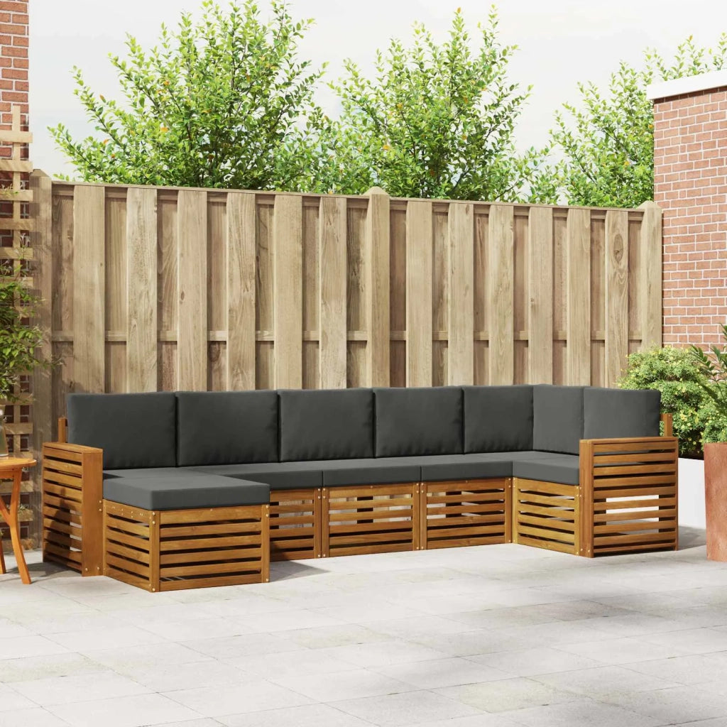 Set divano sezionale con cuscino 7 pcs Naturale e Antracite 3375177