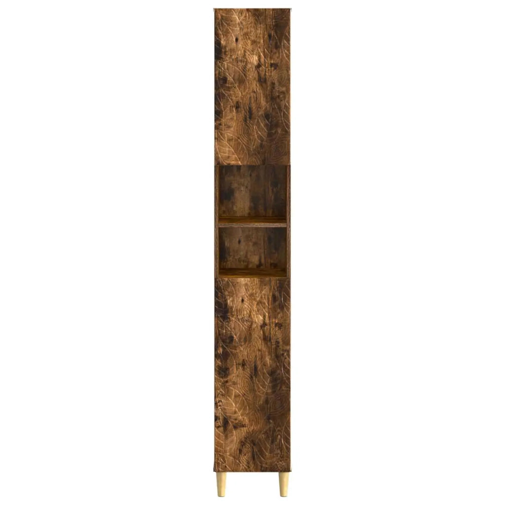 Armadio da Bagno con Ripiano Aperto DELFT Rovere Fumo 897040