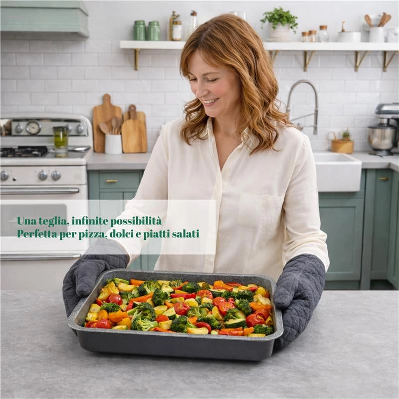 HAPPY STONE TEGLIA RETTANGOLARE PER PIZZA 40 X 33 X H7 CM