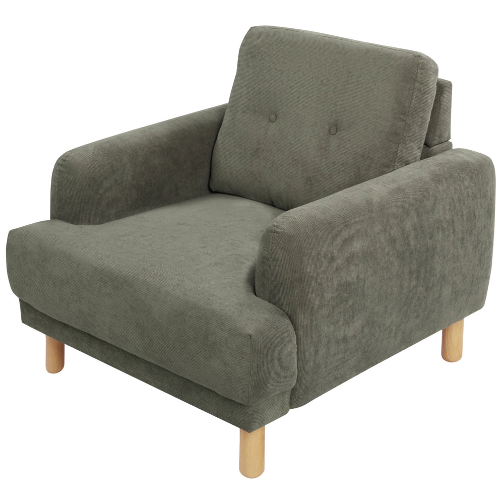 Poltrona retrò in velluto verde scuro imbottito con rivestimento in poliestere gambe in legno spessa seduta soggiorno moderno e minimalista