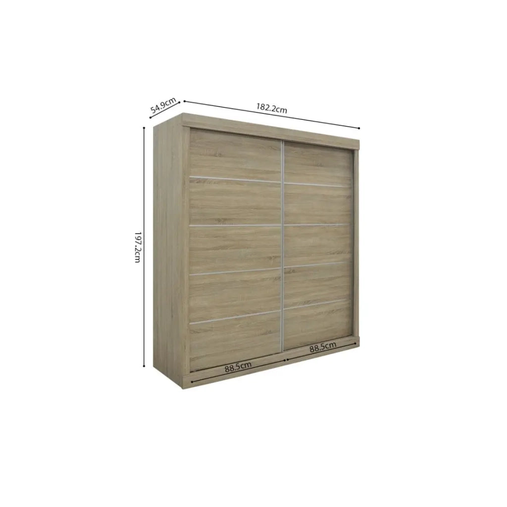 Armadio MILS – 2 porte scorrevoli – Rovere Sonoma – Stile scandinavo