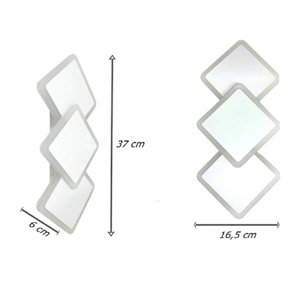 Trade Shop - Applique Moderno Triplo Rombi A Led 14w Da Parete 3 Colorazioni Di Luce Aq31-b3c -