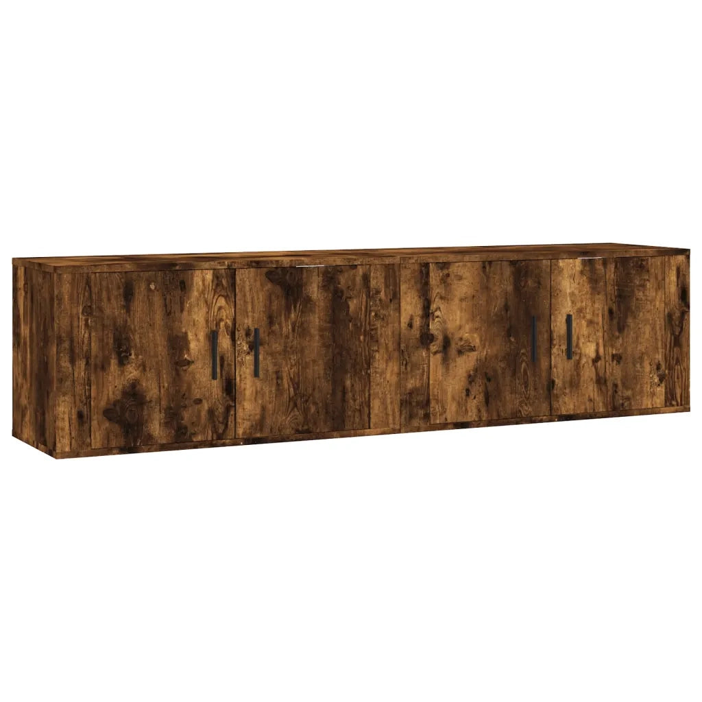Mobili Porta TV a Parete 2 pz | Armadietto TV | Mobile Porta TV Rovere Fumo 80x34,5x40 cm