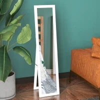 Specchio con Cornice in MDF con Piedini e Ganci per Utilizzo a Muro o a Parete, 37x40x155 cm