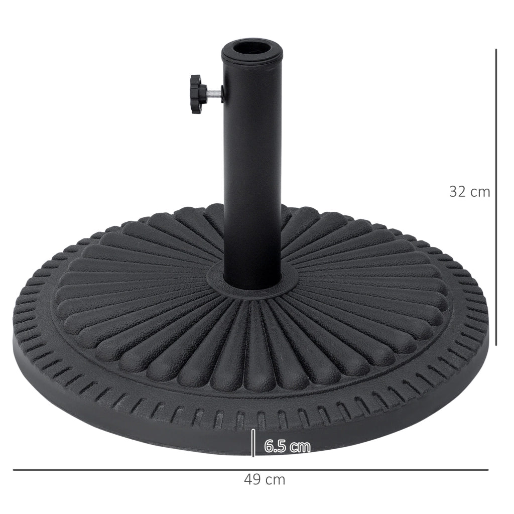 Base per Ombrellone Rotonda ¨C zephmum ¨C HDPE, Nero, ?49x32 cm