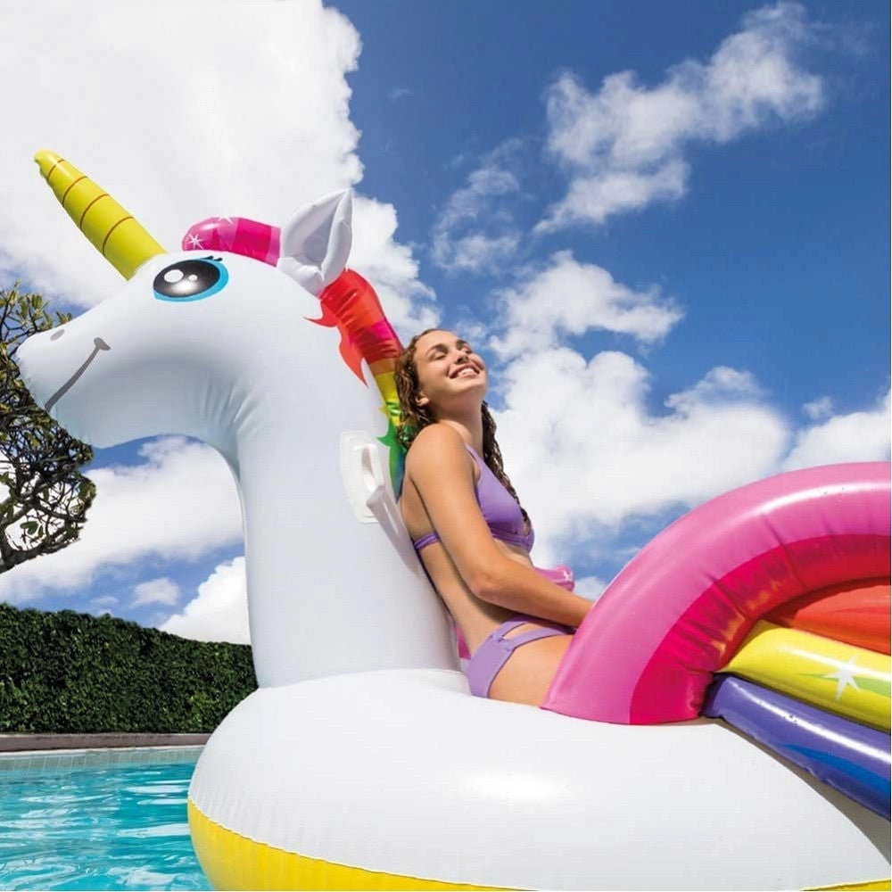 Trade Shop - Unicorno Gonfiabile Gigante Isola Materassino Mare Piscina 287 X 193 X 165 Cm -