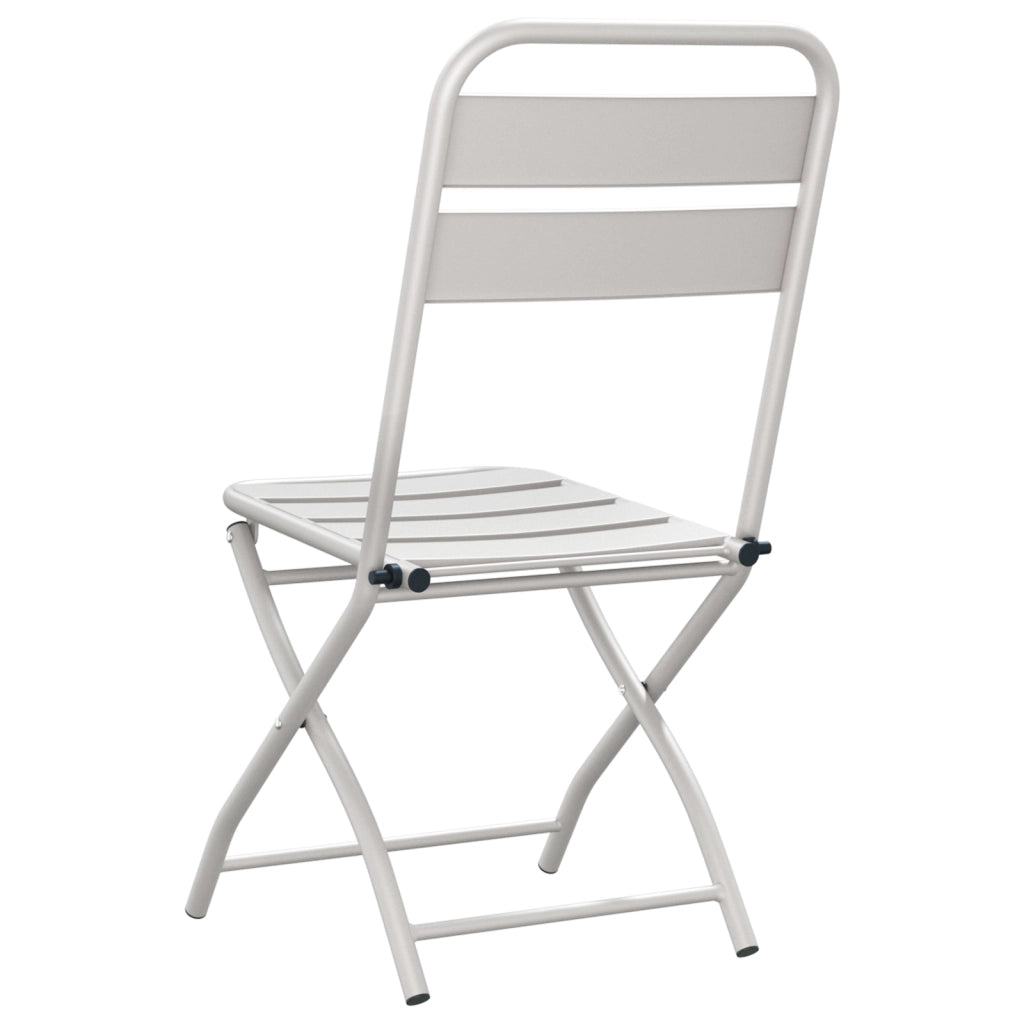 Sgabelli da giardino pieghevoli 2 pcs Beige 42x52x82 cm Acciaio verniciato a polvere