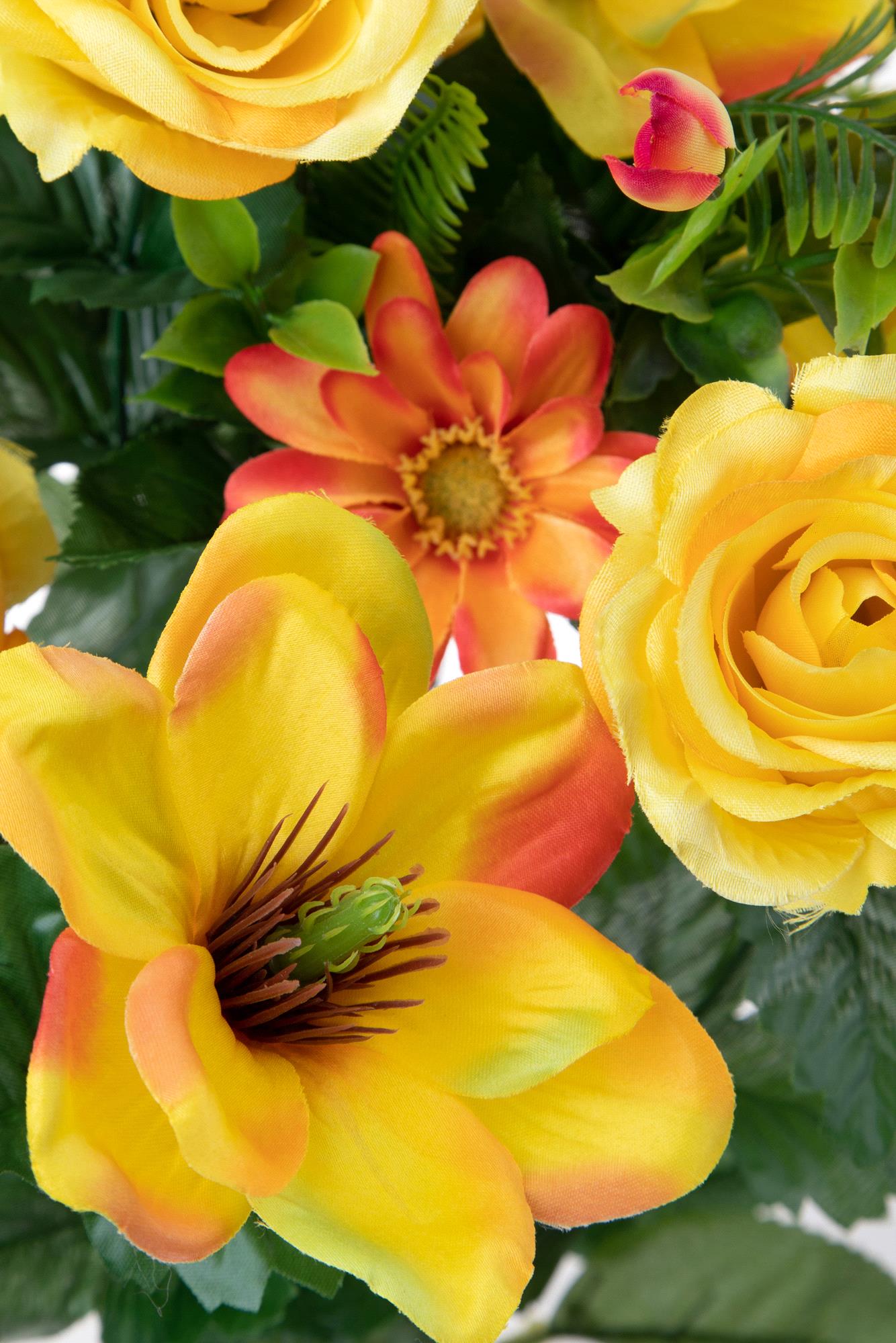 Set 2 Bouquet Artificiali Rose e Magnolia per 18 60 cm