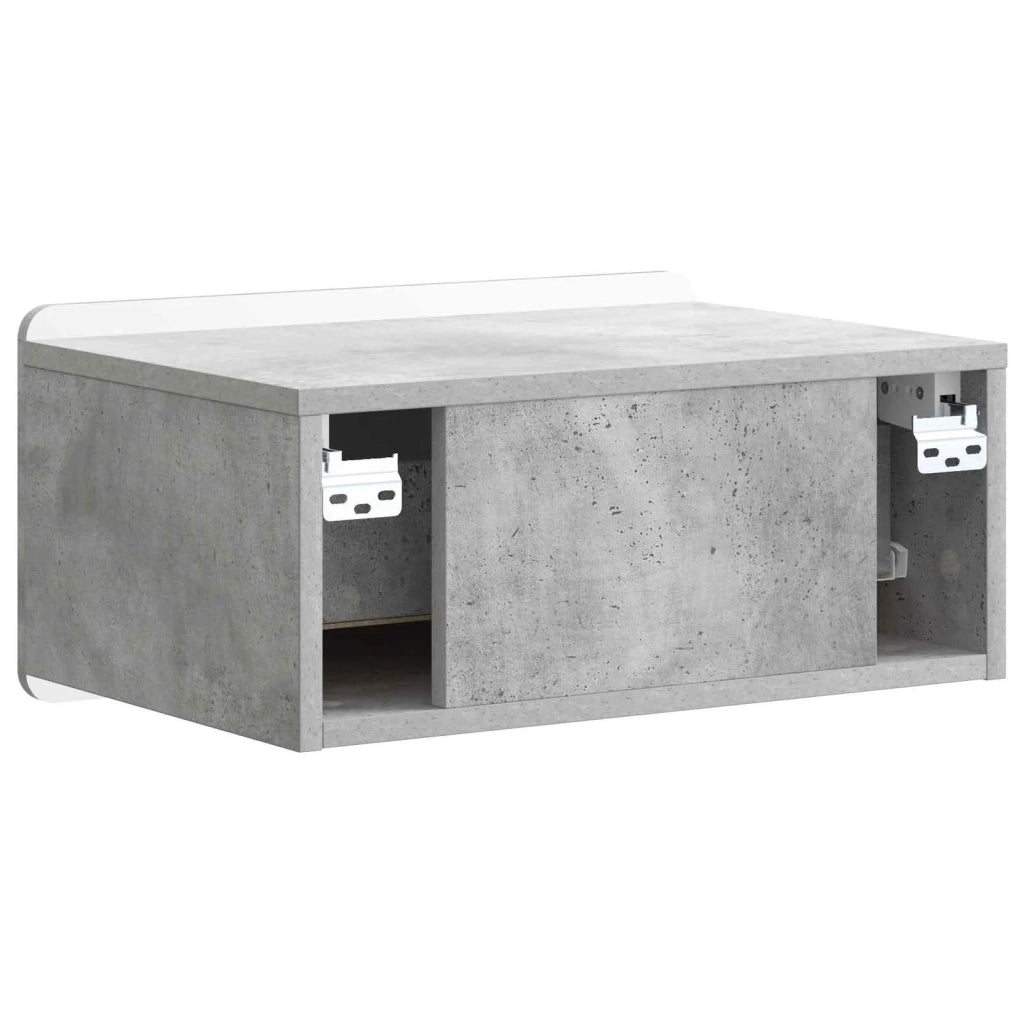 Mobiletto da notte a muro Grigio Cemento 49 x 34,5 x 24 cm 898281