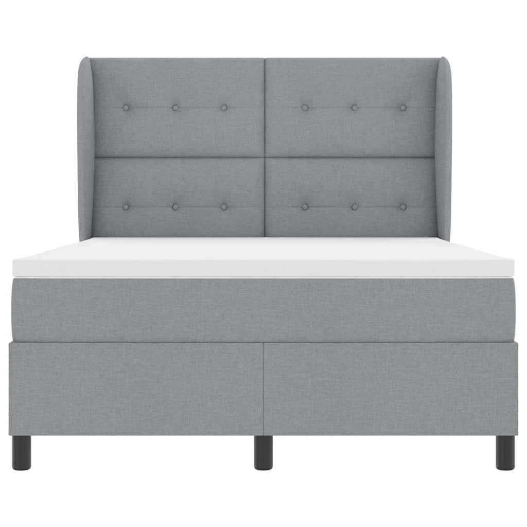 Letto a molle con materasso Grigio chiaro 140 x 200 cm Tessuto 3340564