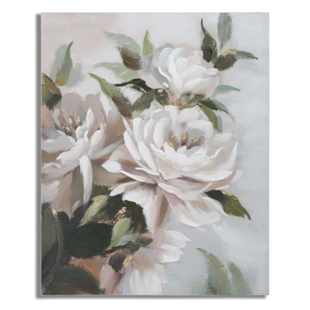 Stampa su Tela Fiori 67, Multicolore, Legno, 100x3,7x80 cm