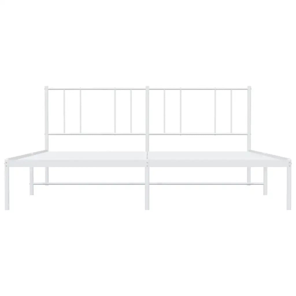 Giroletto con Testiera-Struttura Letto con testiera Metallo Bianco 200x200 cm 961237