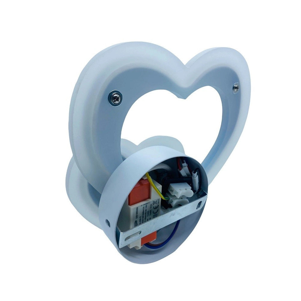 Trade Shop - Applique Muro Led Interno Moderno Doppio Cuore 12 W Luce 3000k 4000k 6500k E83-b -