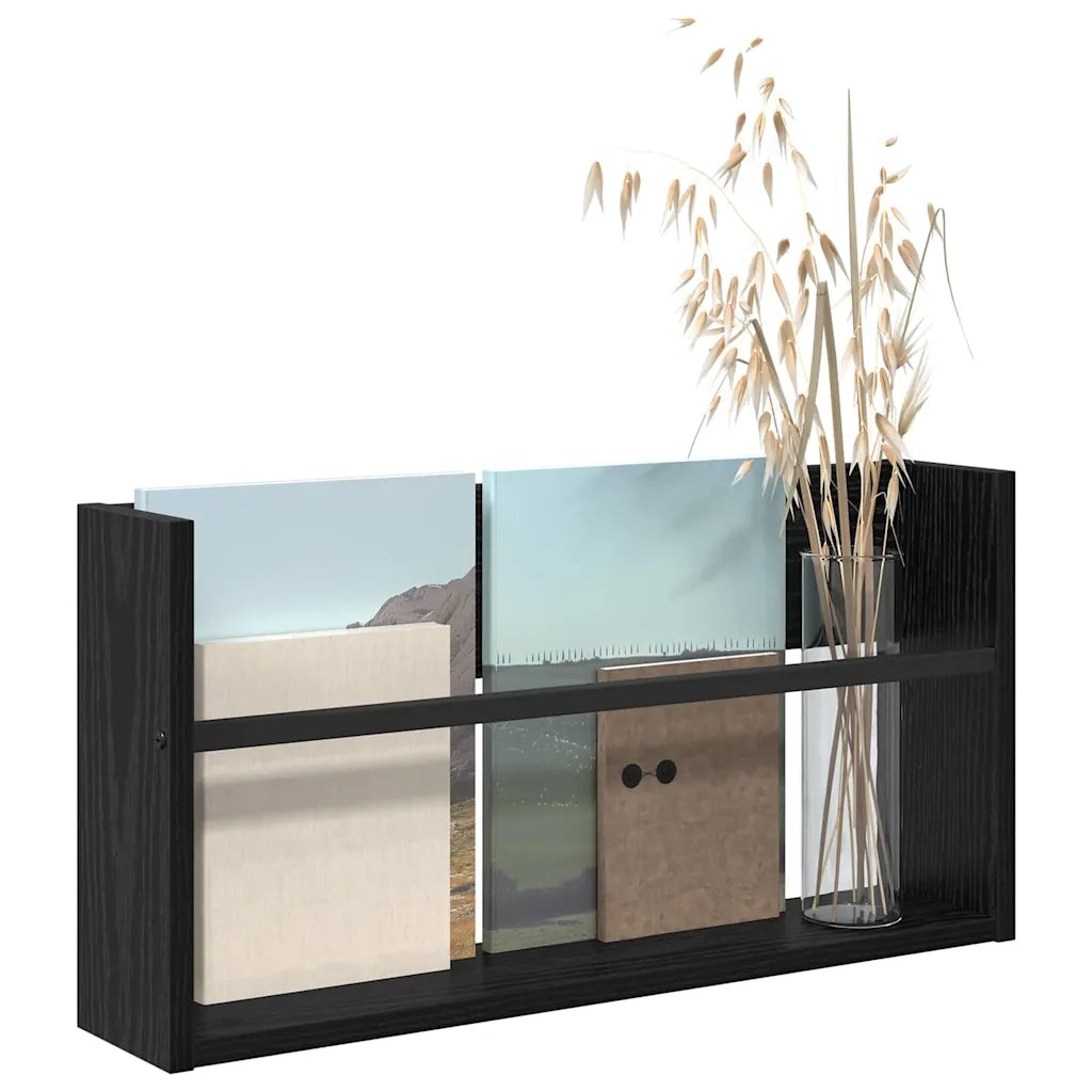 Scaffale per riviste Rovere Nero 60 x 12 x 30 cm CFW2323599