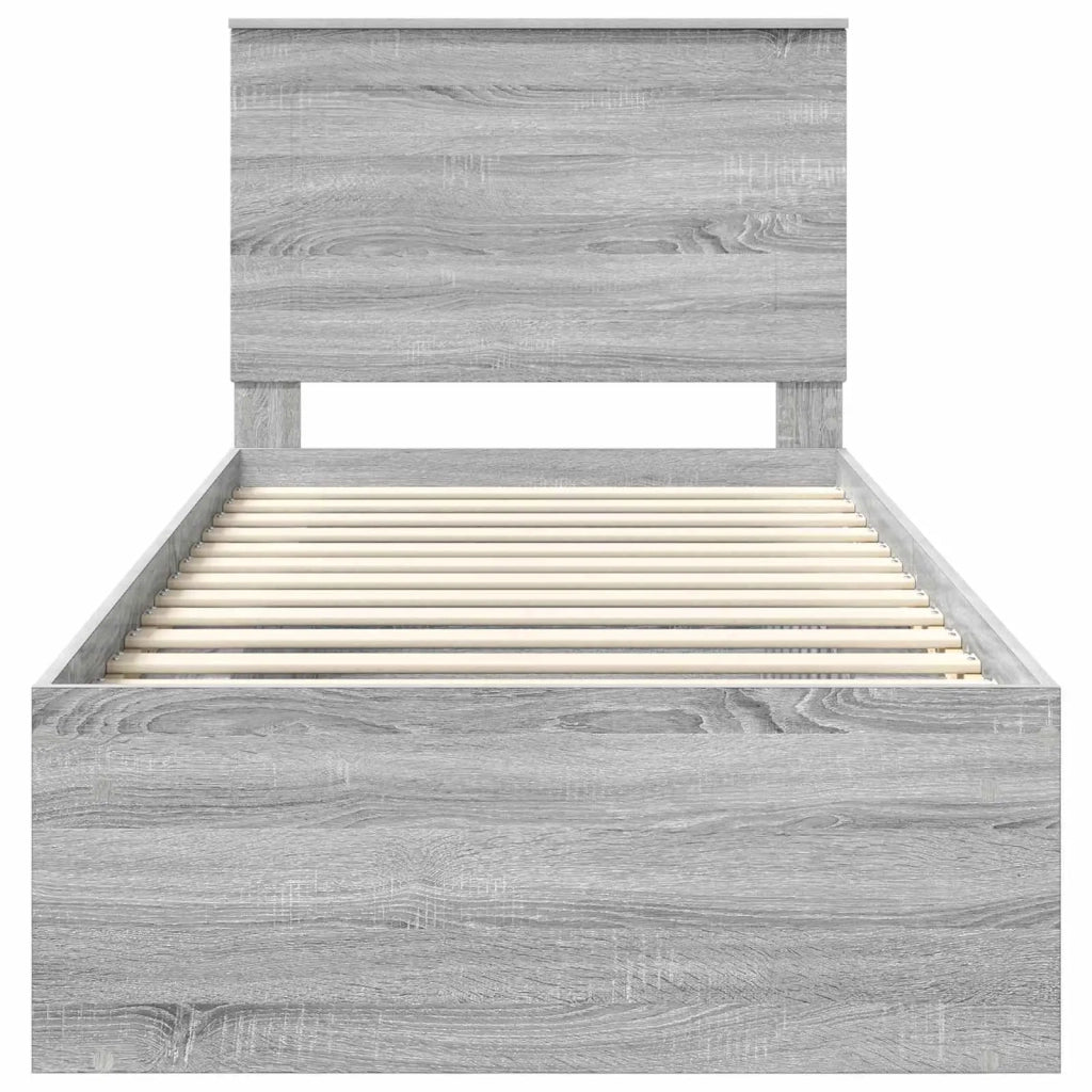 Struttura del letto Grigio Sonoma 75 x 190 cm Pino massello