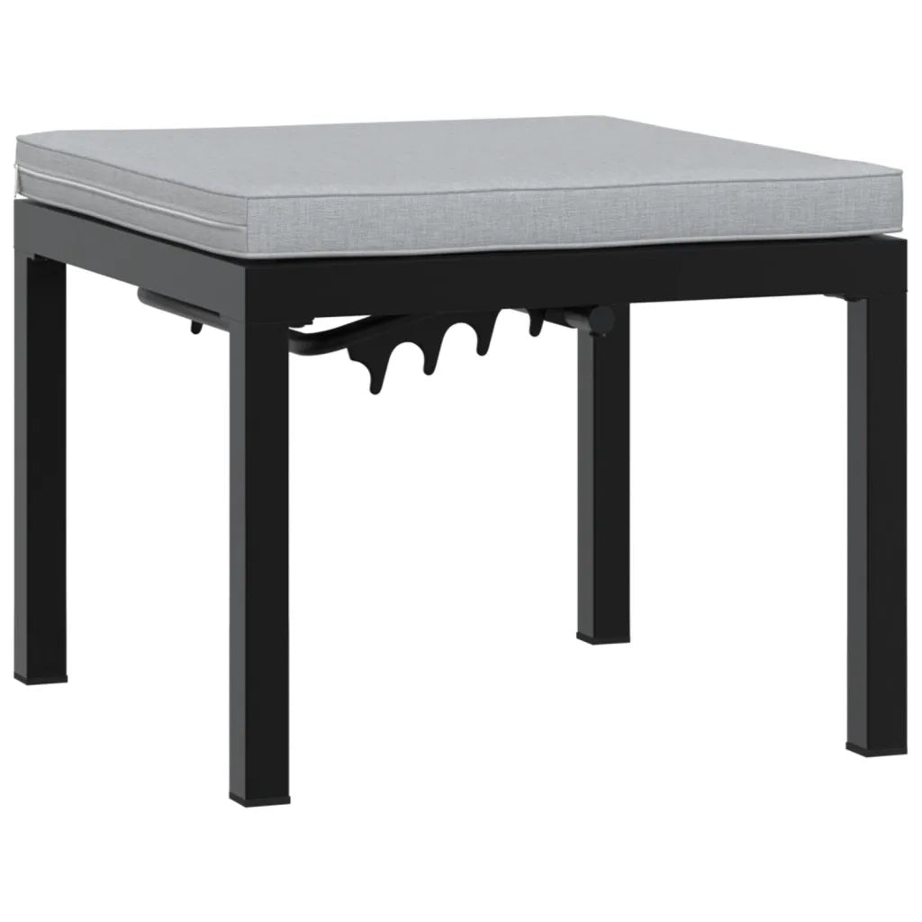 Set Panche Giardino Cuscini 3pz Nero Acciaio Verniciato Polvere 3283654