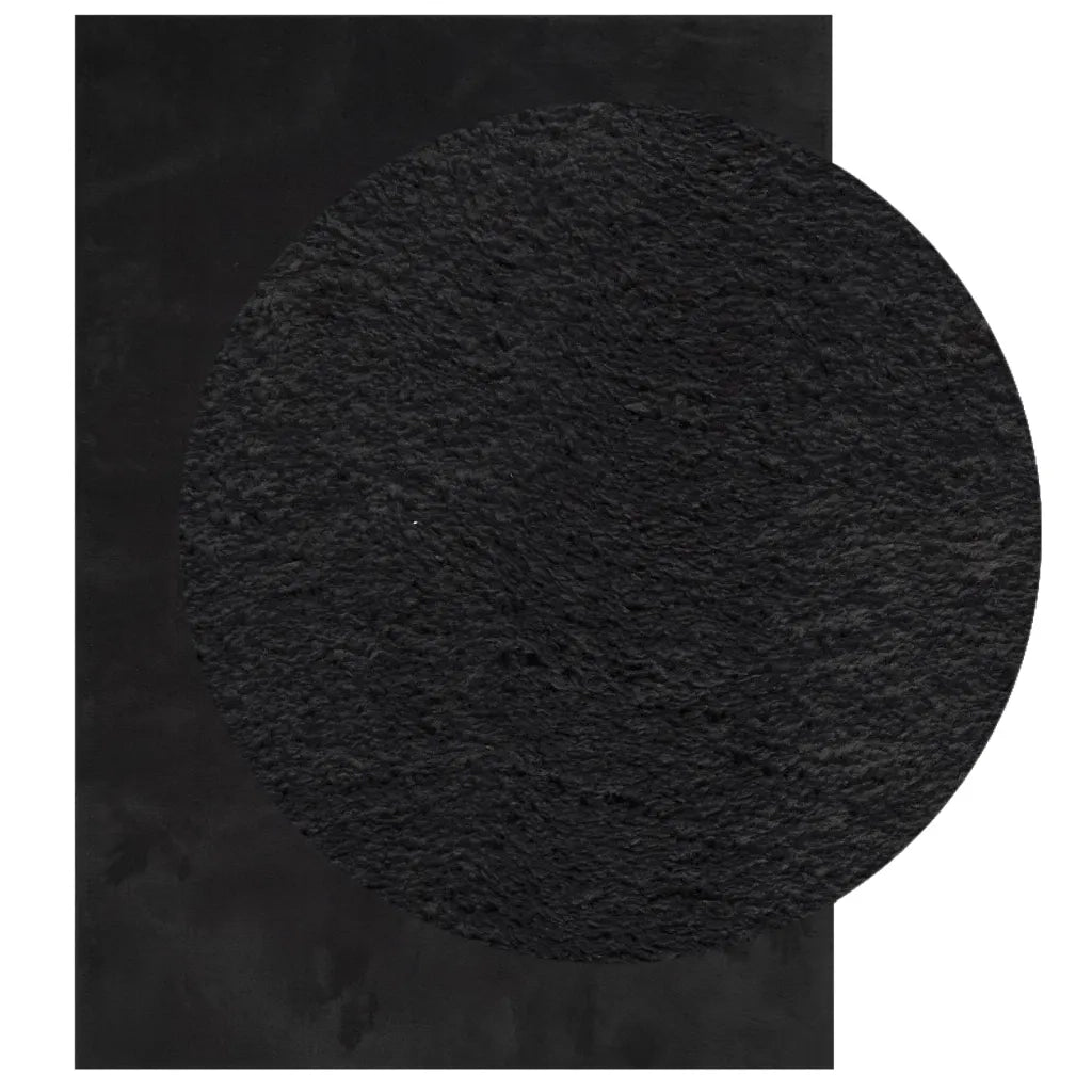 Tappeto a Pelo Corto HUARTE Morbido e Lavabile Nero 120x170cm 375114