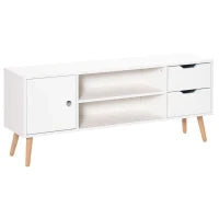 Mobile TV Moderno in Legno Bianco, Mobile Porta TV di Design per TV Max. 50" 120x28x44cm