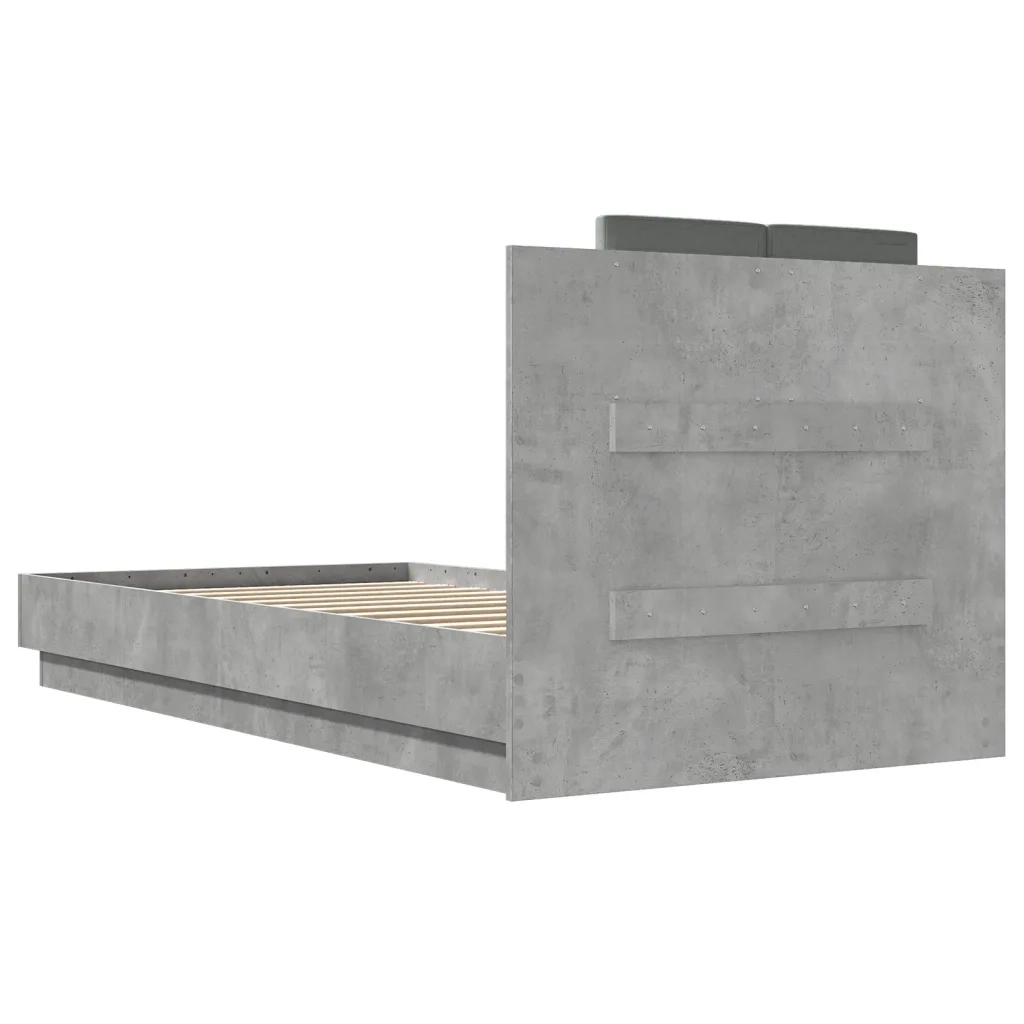 Giroletto e Testiera Grigio Cemento 90x190 cm Legno Multistrato 3209971