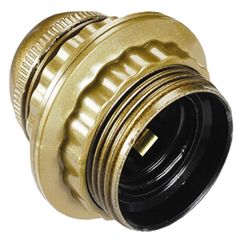 Portalampada E27 Filettato + Ghiera Oro Set 5 Pezzi - Electraline