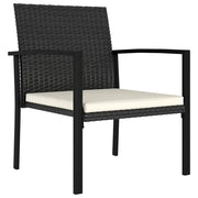 Sedie da Pranzo per Giardino 4 pz-Sedia da esterno in Polyrattan Nero 580503