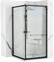 Cabina Doccia Rea Space In Black 80x100 con piatto doccia Savoy