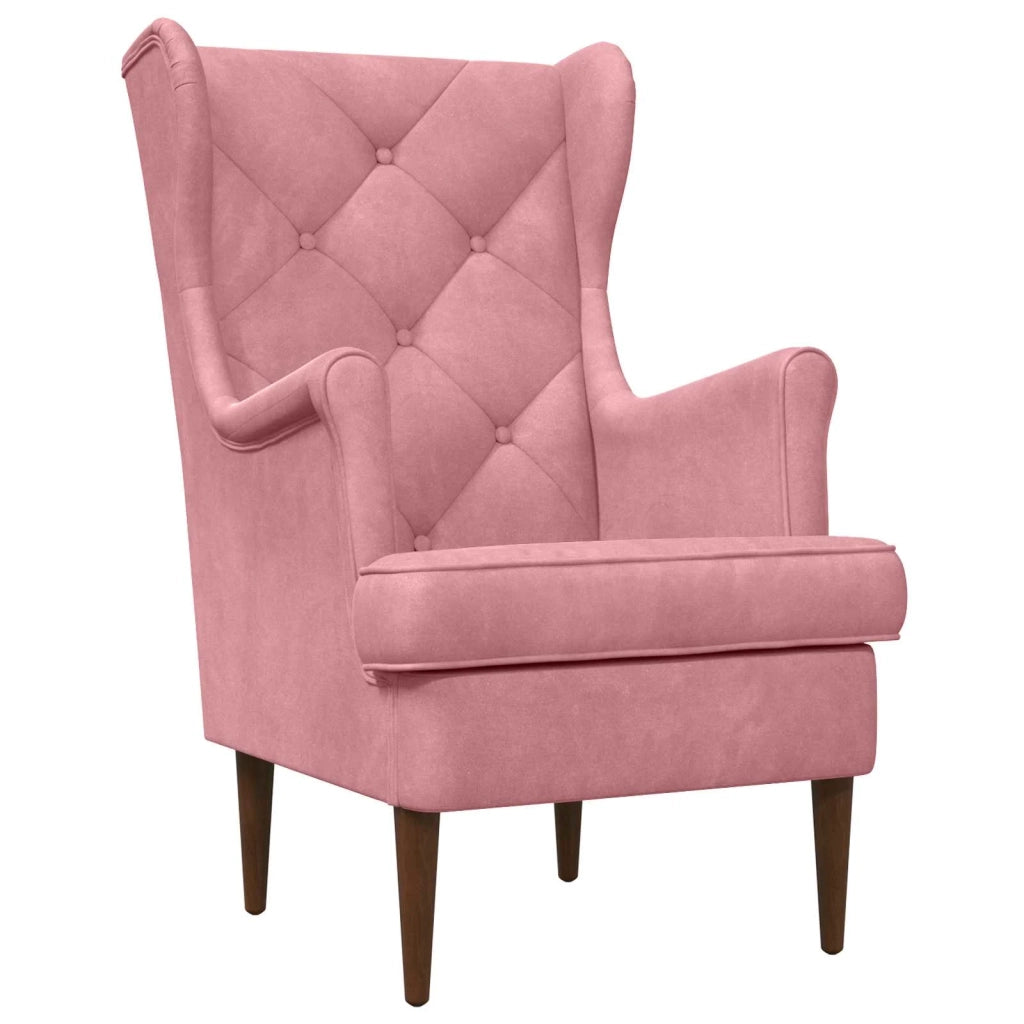 Poltrona con Ottomano 2 pz Rosa Velluto 3418850