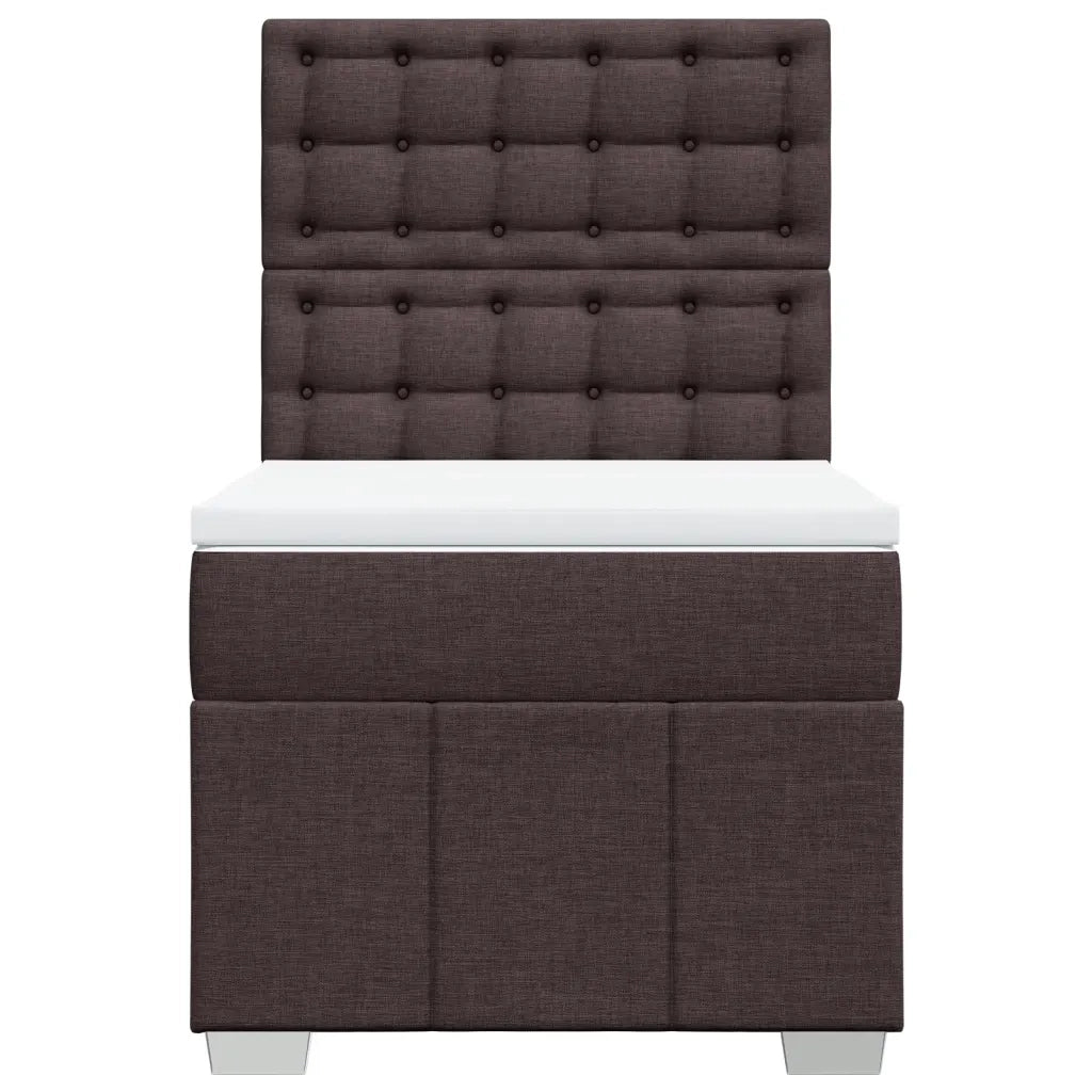 Giroletto a Molle con Materasso Marrone Scuro 100x200cm Tessuto