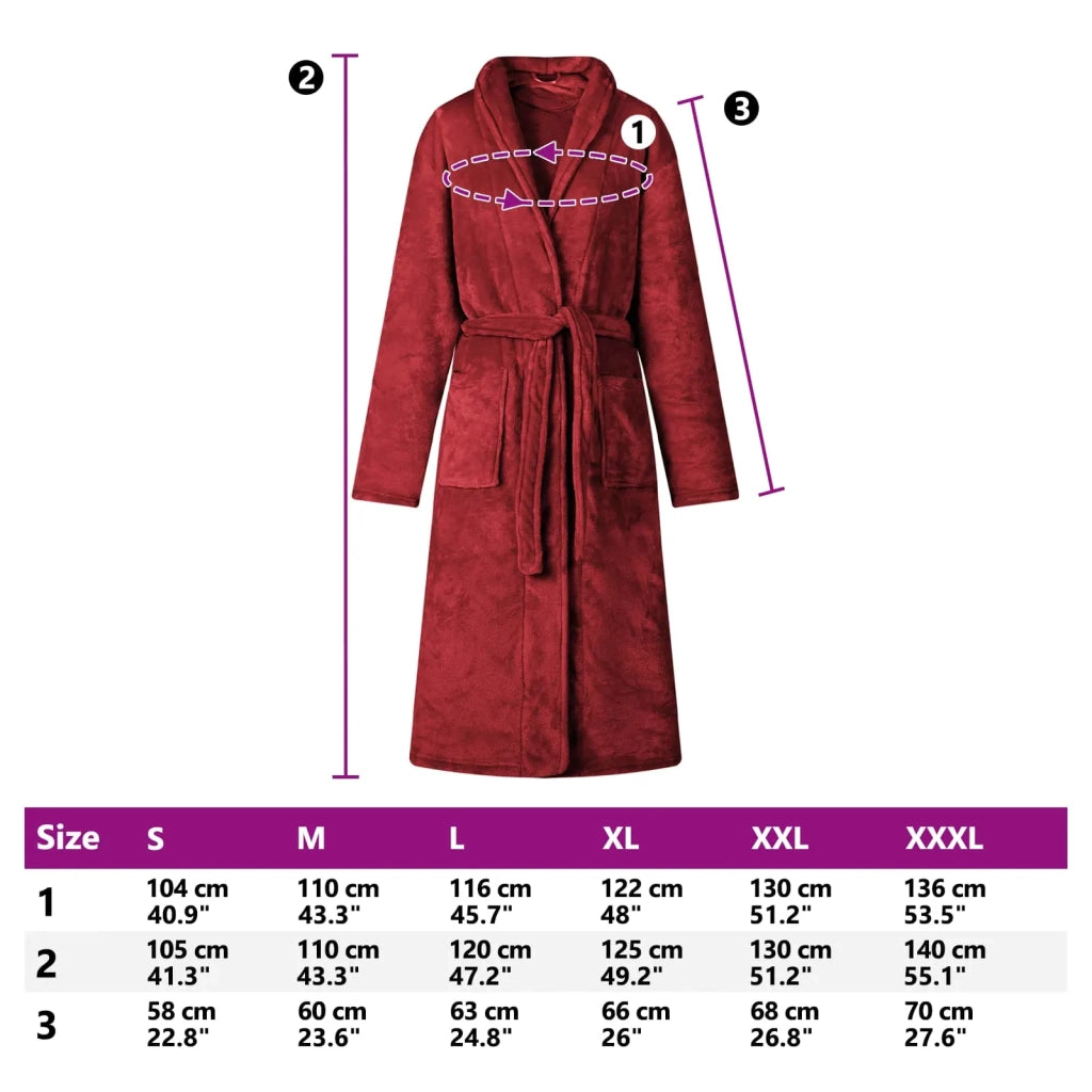 Accappatoio senza Cappuccio Rosso Bordeaux s Flanella CFW6282880