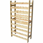 Trade Shop - Cantinetta Portabottiglie Vino In Legno Di Pino Naturale 54 Posti 9 Ripiani H120x63x27cm -