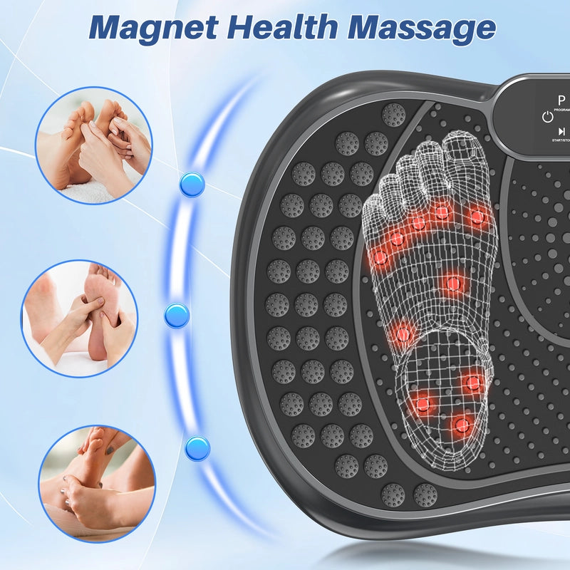 Piattaforma vibrante, attrezzatura per il fitness domestico  con altoparlante Bluetooth, 4 modalità di programmazione, carico massimo 150 kg