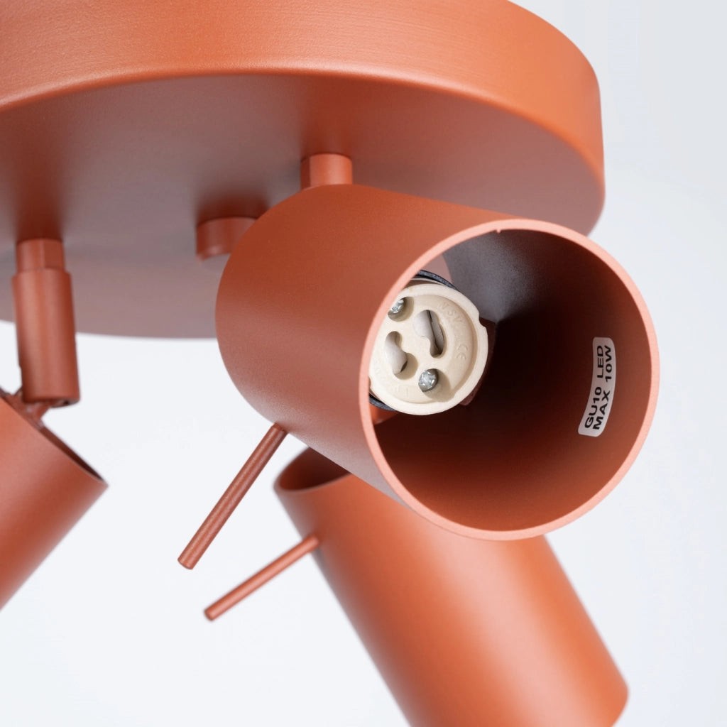 Lampada da soffitto RING 3P rosso ocra