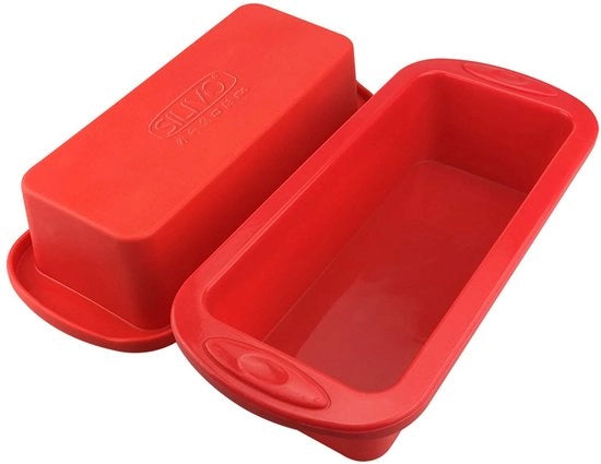 Forma a Caffè in Silicone - Rettilineo - 2 Pezzi - Antiaderente - Idoneo per forno/microonde - Temperatura massima 230°C - Piatto per pane