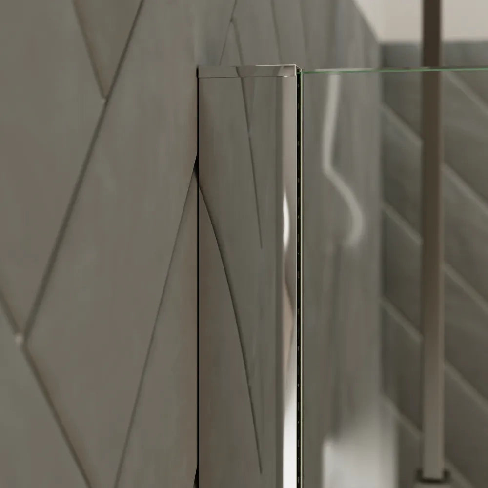 Doccia walk-in 70cm + anta 40cm vetro 8mm trasparente profili cromo | Keros
