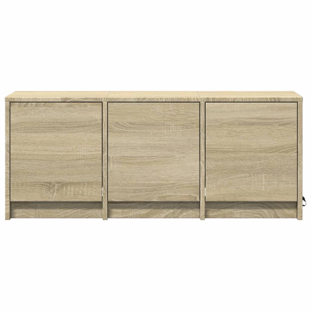 Mobile TV multimediale mensola TV credenza mobile TV per sala da pranzo soggiorno camera da letto con illuminazione a LED rovere Sonoma 97 x 34 x 40 cm legno ingegnerizzato marrone 02_0026492