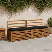 Cuscini per Panchina a 2 Pezzi VUGHT 2 pz 100% Poliestere Nero 951531
