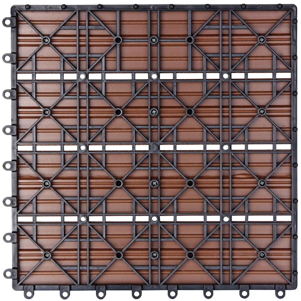 Kit 11 Mattonelle a Incastro per Terrazzo Piastrelle pavimenti 30x30cm in WPC Antiscivolo