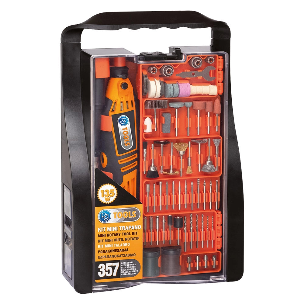Trapano Mini Multifunzione in Kit Pg 135 w C 357 Accessori