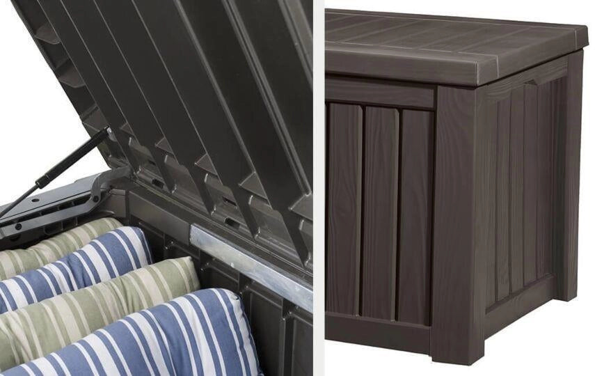 Keter Rockwood Deck Box Armadietto portaoggetti Rettangolare Marrone