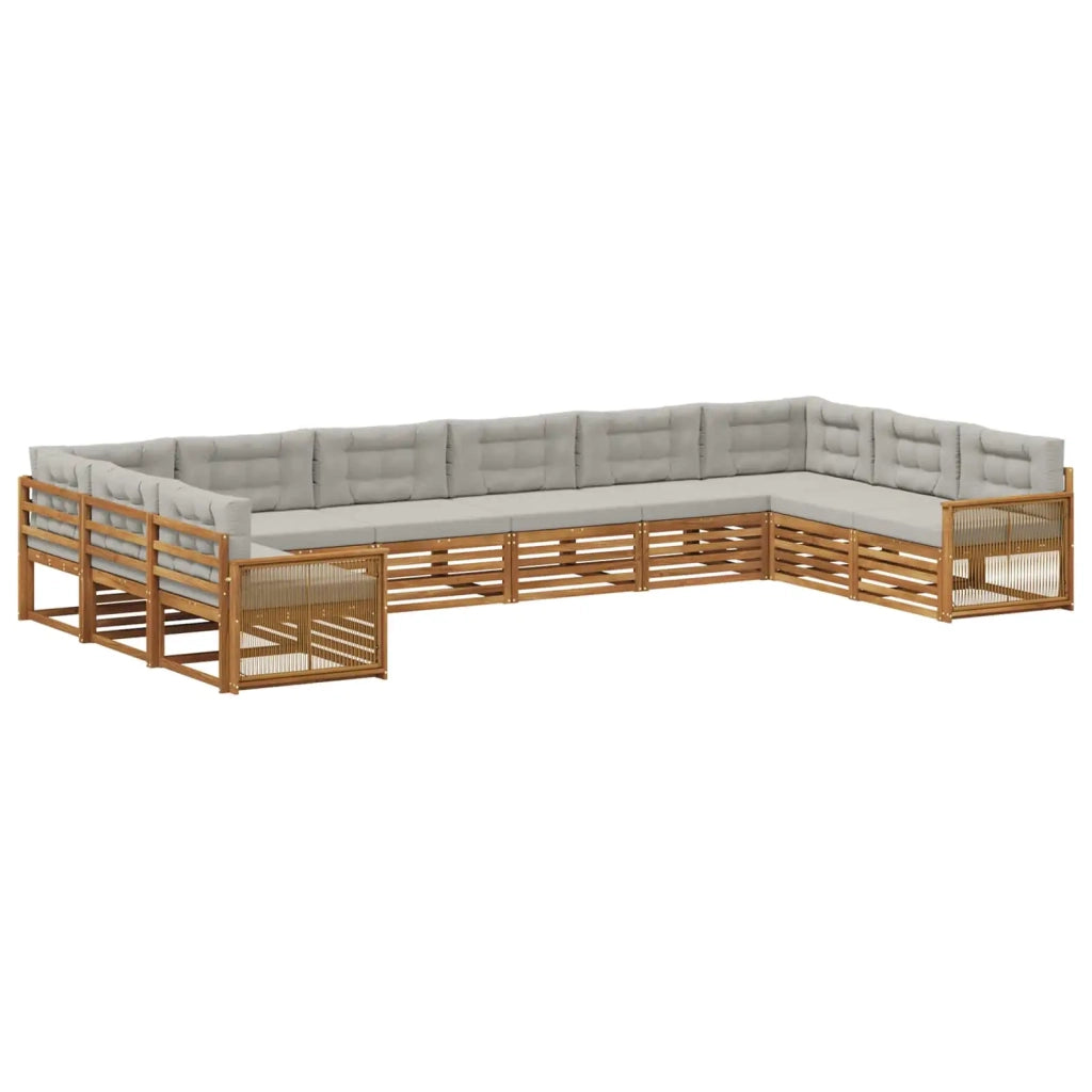 Set divani 10 pz Legno di Acacia Massello 3383899