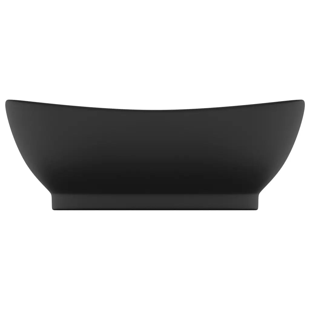 Lavandino con Troppopieno Ovale Nero Opaco 58,5x39cm Ceramica 146942