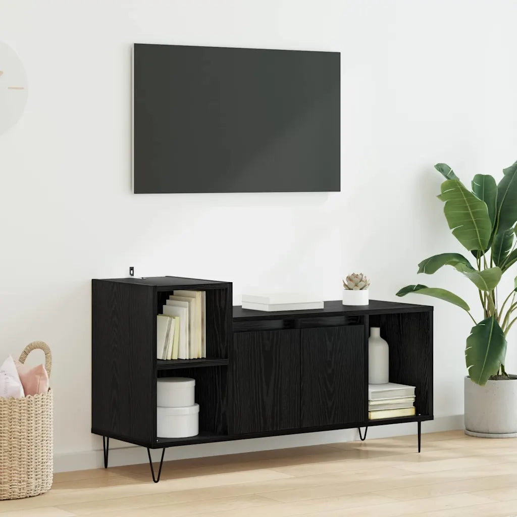 Mobile TV Rovere Nero 100 x 35 x 55 cm Legno multistrato 882722