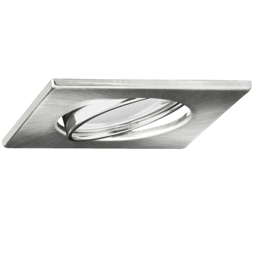 Set 3 faretti LED incasso quadrati nichel GU10 Polux