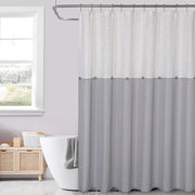 Doccia tenda da bagno lavabile resistente muffa - tenda da bagno in tessuto con bottoni decorativi - grigio 183 x 198 cm